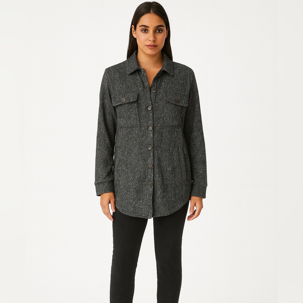 Waffle Knit Button Down Shacket NWOT